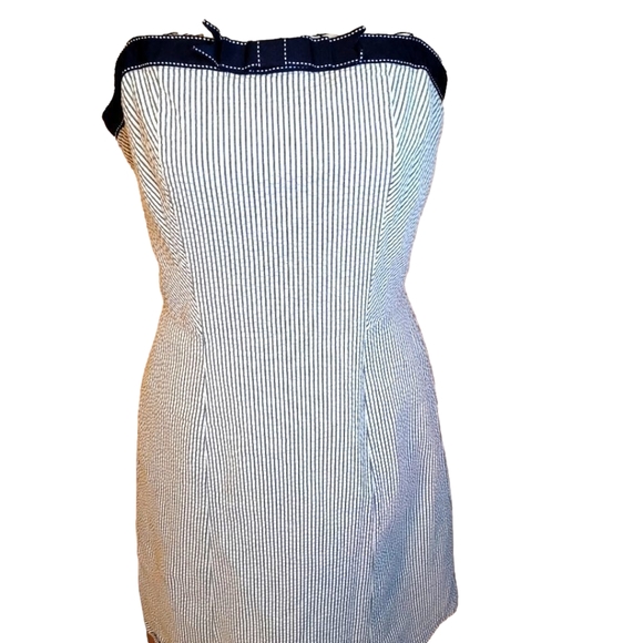 Isaac Mizrahi Dresses & Skirts - 𝅺Isaac Mizrahi blue and white striped lined midi dress sz 12